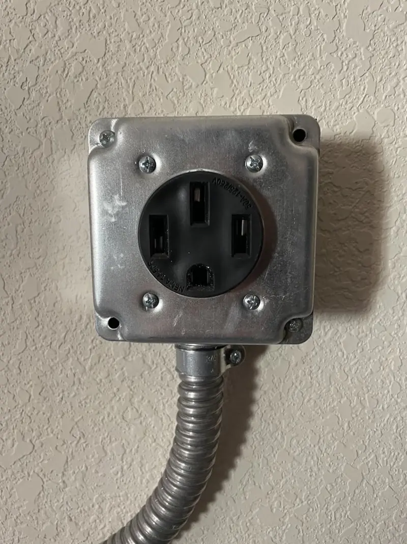 NEMA 14-50 outlet installed for Smart Home Electrical in Prairie Village