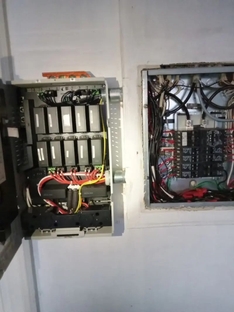 Electrical panel upgrade completed for Security Camera Wiring in Prairie Village